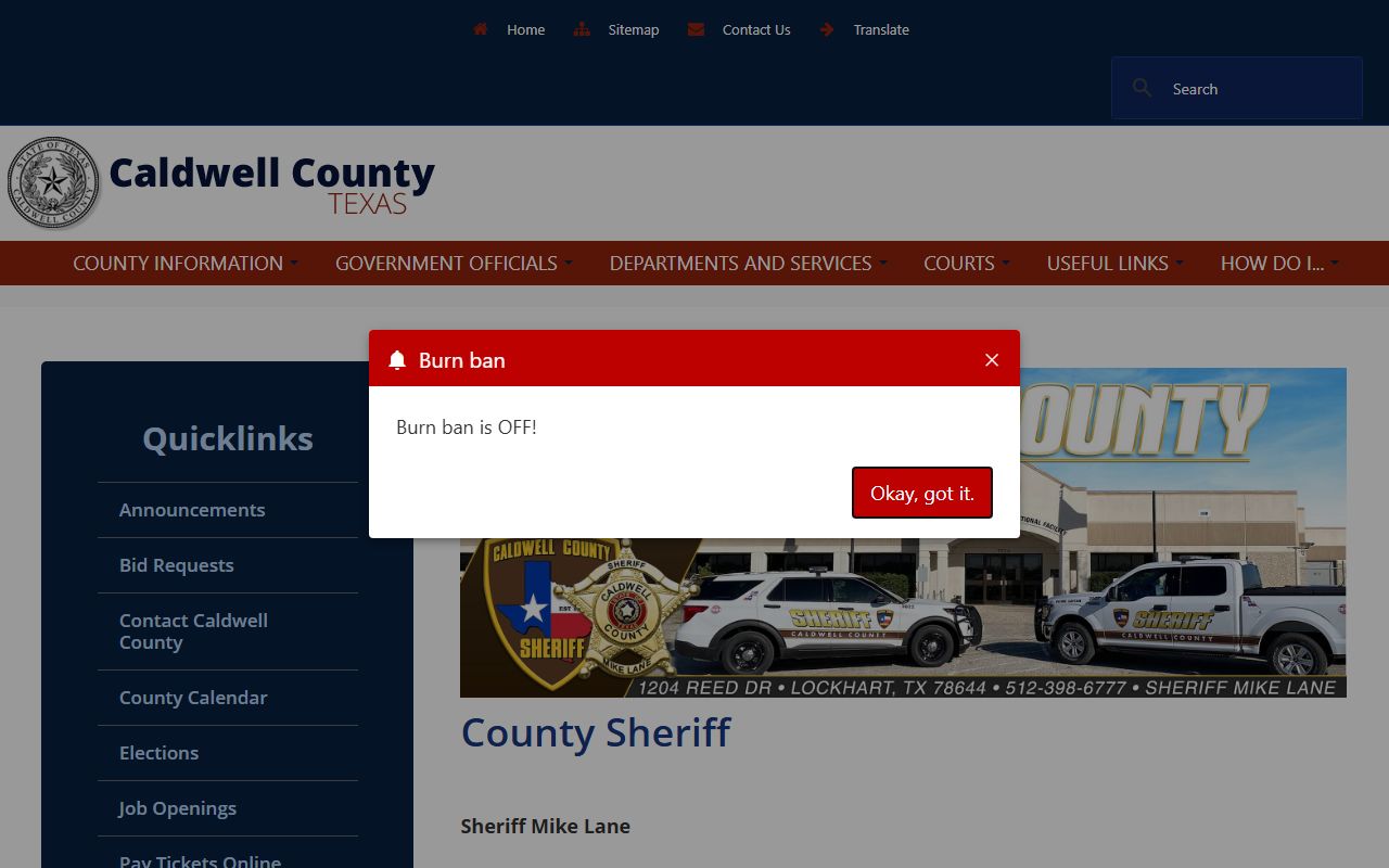 Caldwell County Jail inmate records sheriff page
